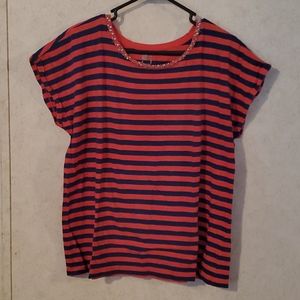 Pink & Navy striped top